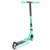 Scooter voor buiten, zwart en mintgroen, geschikt voor kinderen en volwassenen.