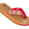 Uniseks slippers met kurkvoetzool en kleurrijk patroon voor comfortabel buitengebruik.