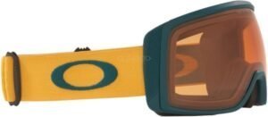 50er ski-bril met oranje lens, comfortabel en geschikt voor winter sportactiviteiten.