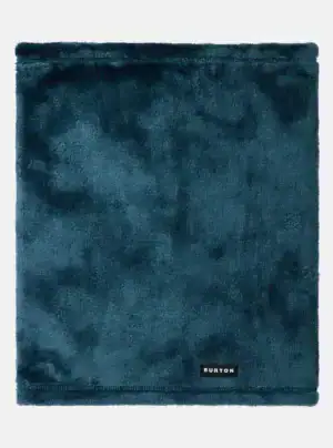Donker blauwe zachte fleece sjaal, trendy en warm accessoire voor dames en heren.