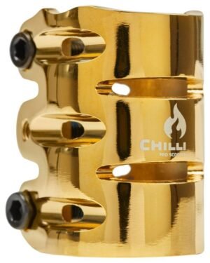 Stuurklem Chilli Clamp HIC 3-bout goud met frontplaat