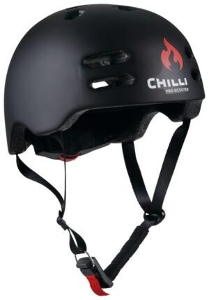 Skate/step helm Chilli Inmold met matte zwarte schaal en ventilatieopeningen
