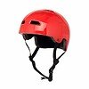 BMX helm Fuse Alpha met glossy rood en witte speedway-streep