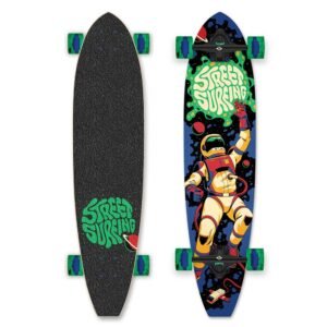 Street Surfing - Cut Kicktail Longboard 36" Astronaut - 91cm - Astronaut design met gripdeck