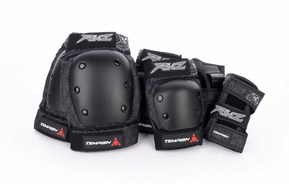 Tempish - Rimz Skatebescherming Set - Volwassenen - Driedelig - Zwart - S - Met harde kappen en polssplint