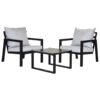 Hartman Mallorca Balkonset Zwart – 2 Persoons Aluminium Loungeset met Tafel