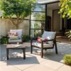Hartman Mallorca Balkonset Zwart – 2 Persoons Aluminium Loungeset met Tafel