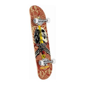 Powell Peralta Skull & Sword skateboard 7.5 khaki burgundy complete setup