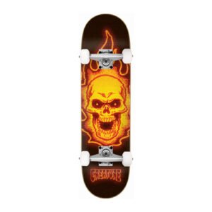 Creature Bonehead Glitch XL skateboard 8.51 zwart oranje bovenaanzicht