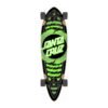 Santa Cruz Flame Ringed Dot Pintail longboard 9.2 black green bovenaanzicht
