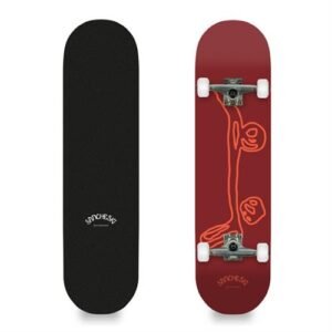 Sancheski Mini Logo 8.25 inch skateboard in burgundy