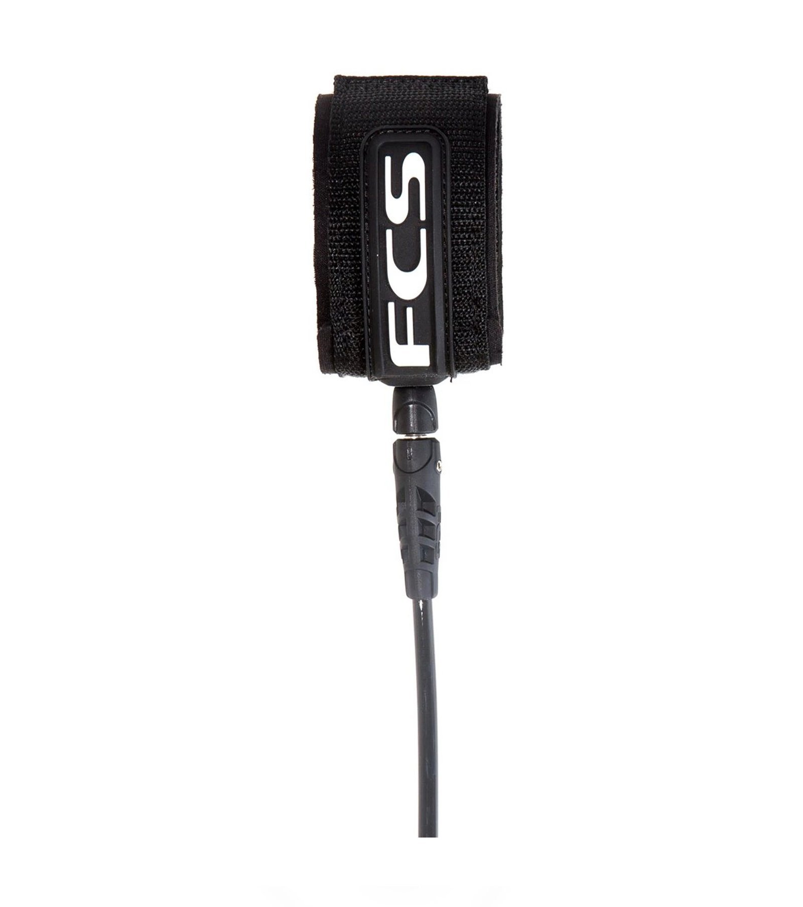 FCS Classic Regular leash in zwart, opgerold