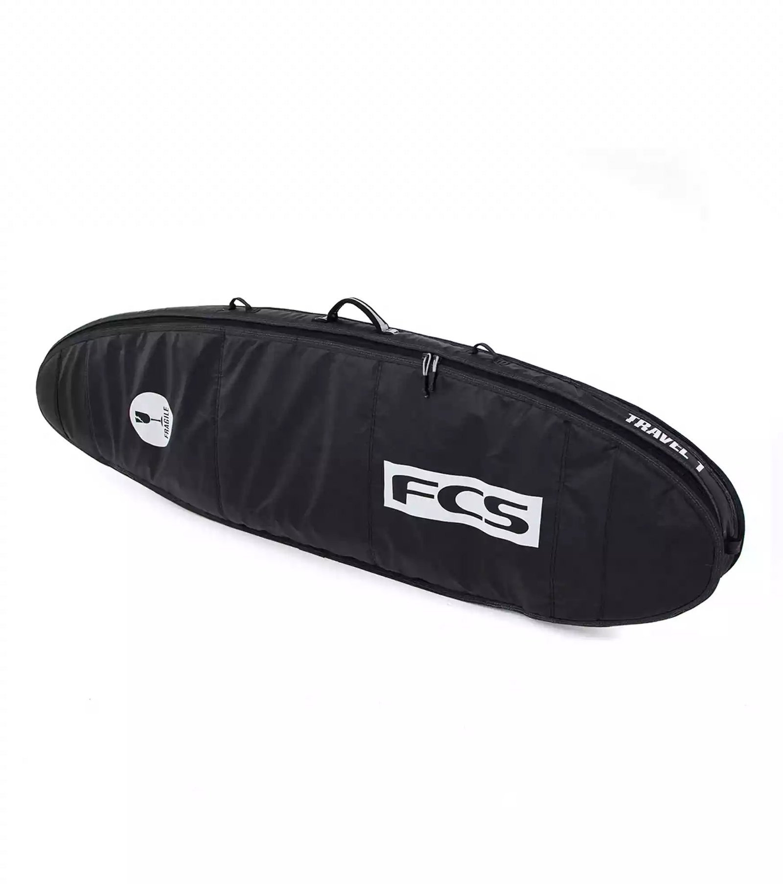 FCS Travel 1 Funboard Boardbag in zwart/grijs, zijaanzicht