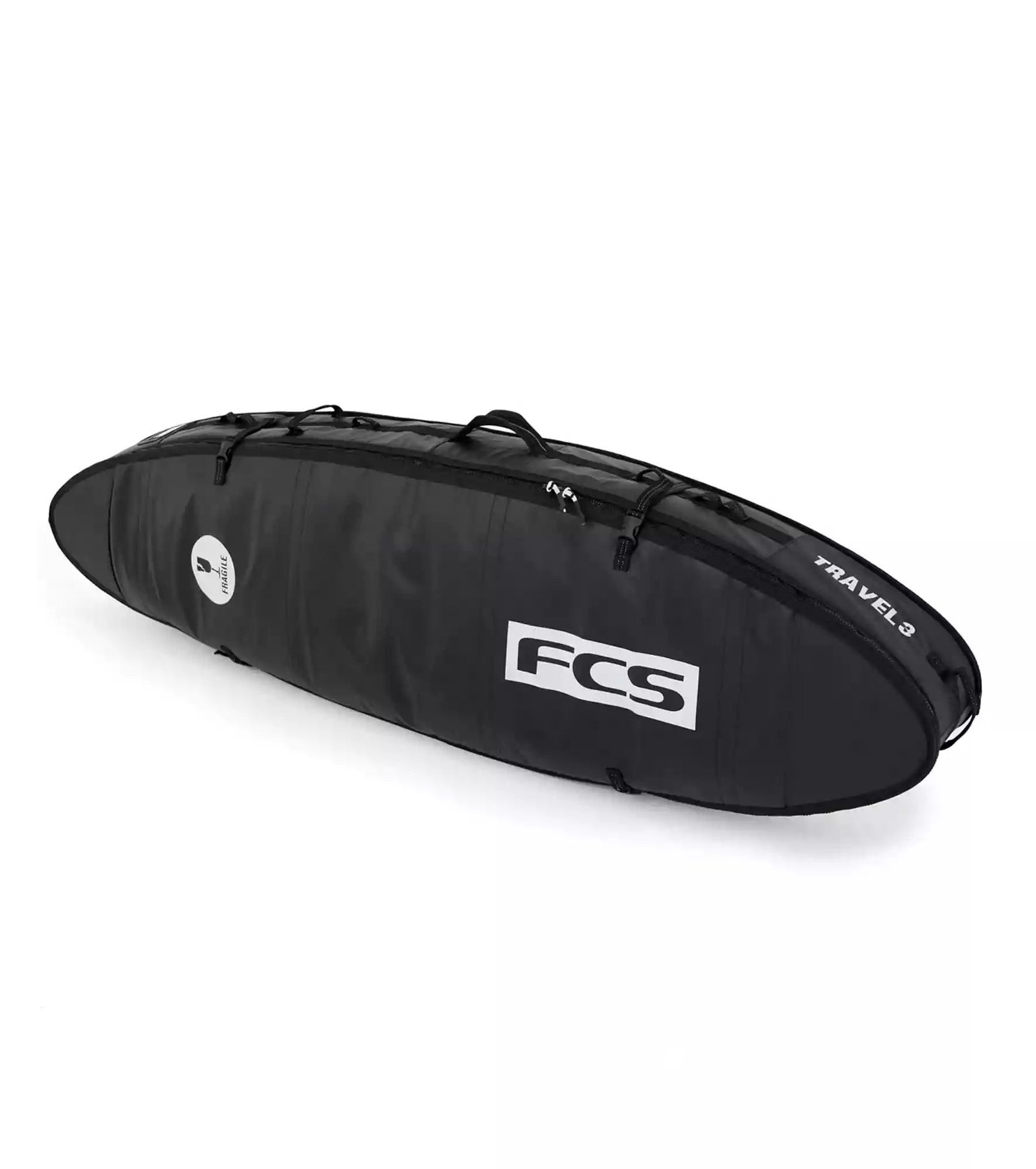 FCS Travel 3 all purpose boardbag in Zwart/Grijs