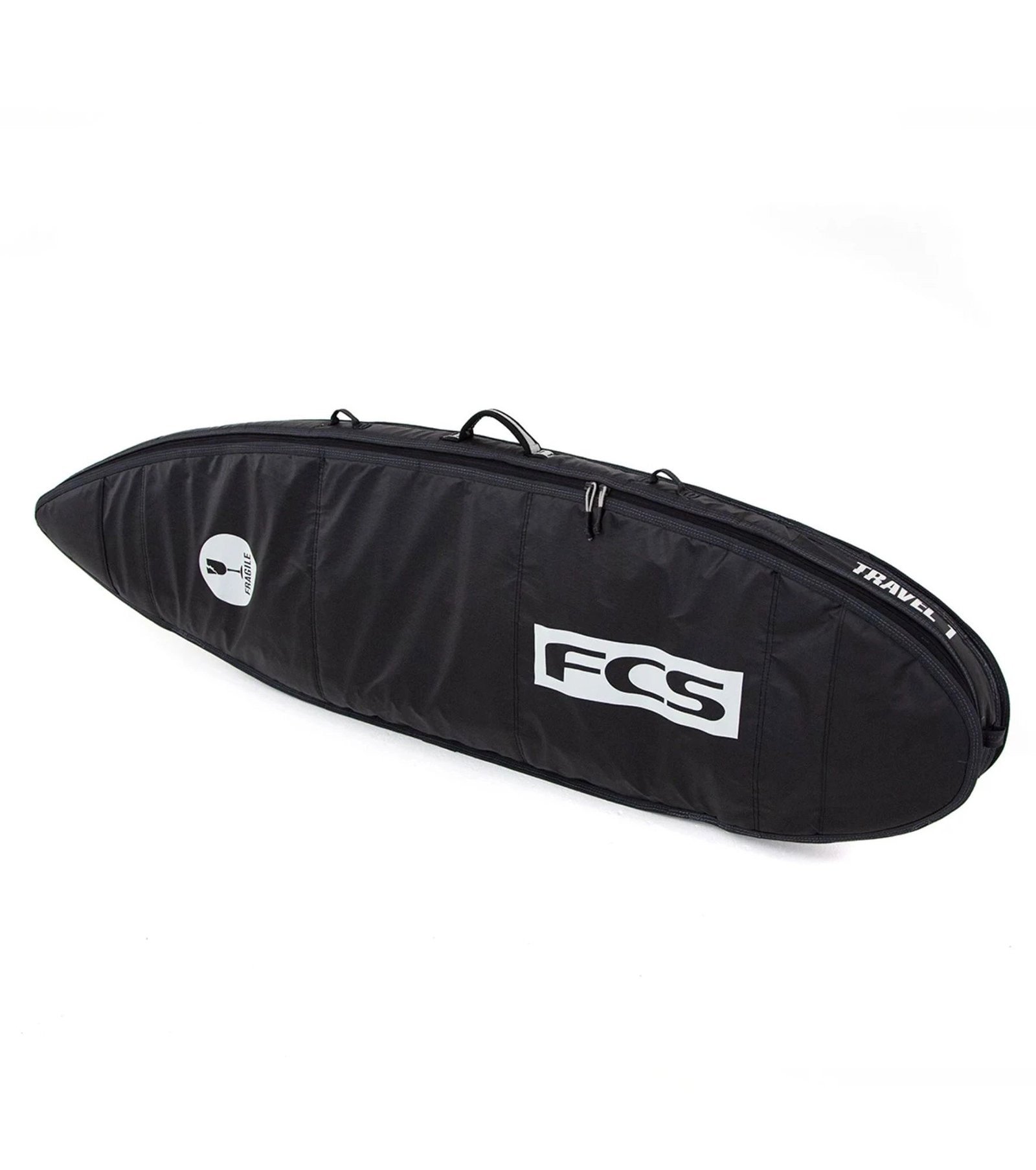 FCS Travel 1 All Purpose Boardbag in zwart/grijs, zijaanzicht