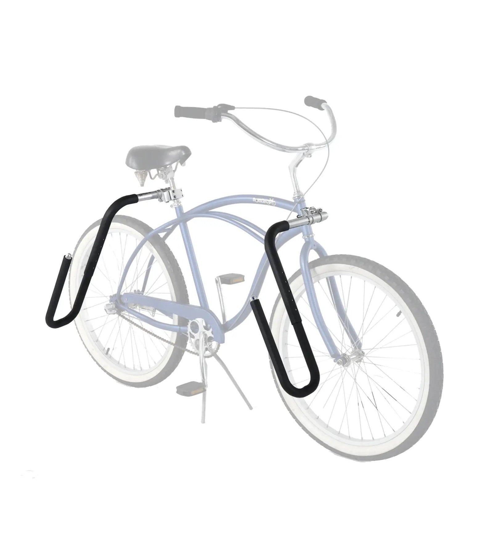 Moved By Bikes Longboard Rack gemonteerd op een fiets