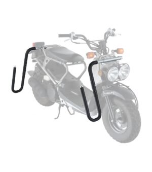 Moved By Bikes Moped Rack op een scooter bagagerek