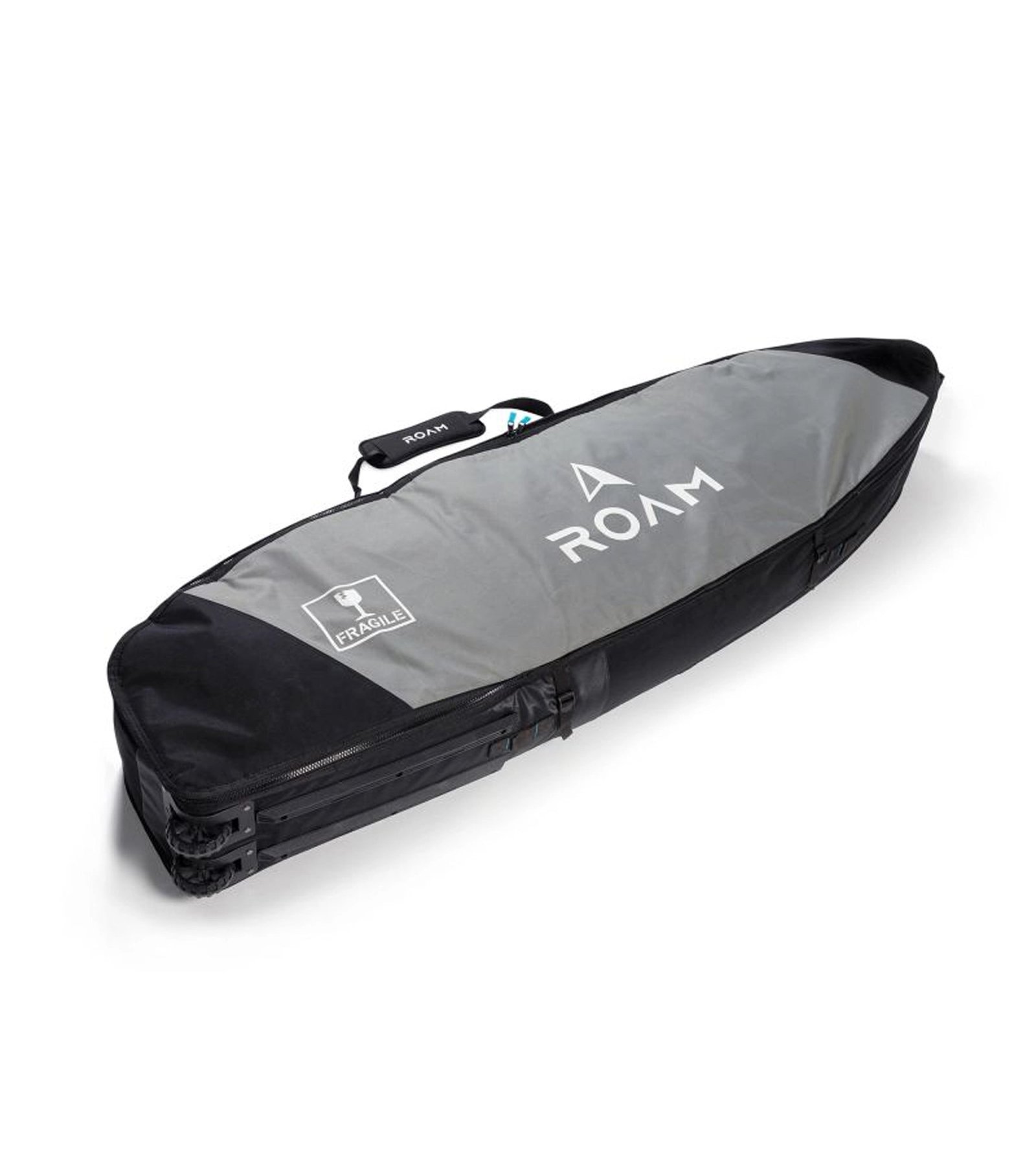 ROAM Coffin Wheelie boardbag, zijaanzicht met wielen