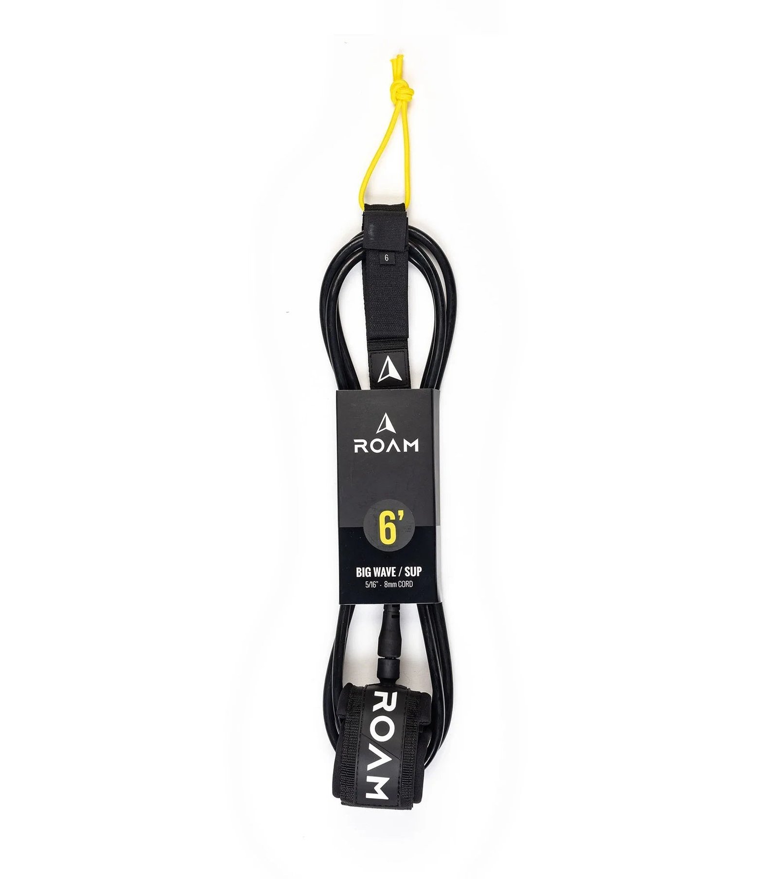 ROAM Big Wave & SUP leash in zwart, volledige lengte